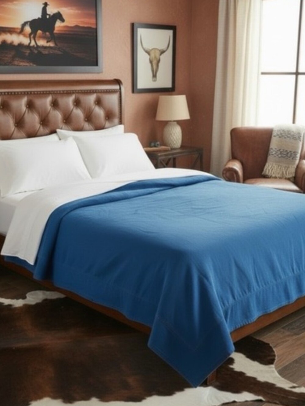 Vintage Eddie Bauer Home 100% cotton chambray denim Twin 66" X 86" duvet cover